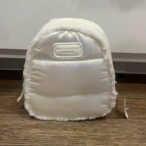 Bath And Body Works Sherpa Iridescent Mini Backpack NWT